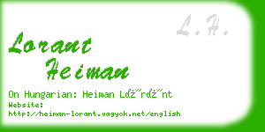 lorant heiman business card